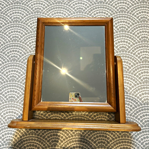 Wood framed tabletop vanity - wood,