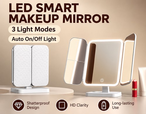 Largeled makeup mirror - makeup,