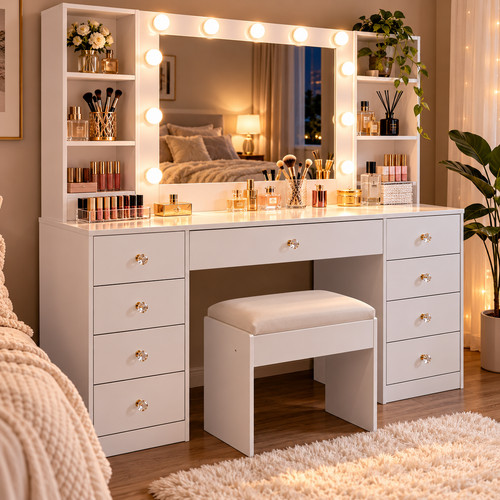 Dressing table with led light - table,