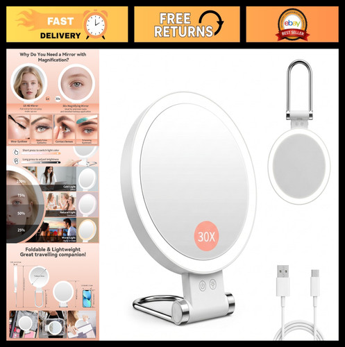 Illuminated makeup mirror - makeup, with