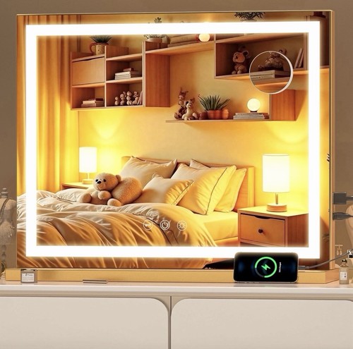Gold 46cm led makeup - led,