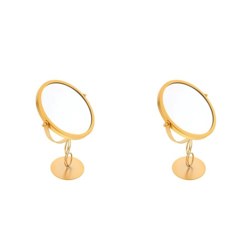 2pcs metal table - mirror, golden