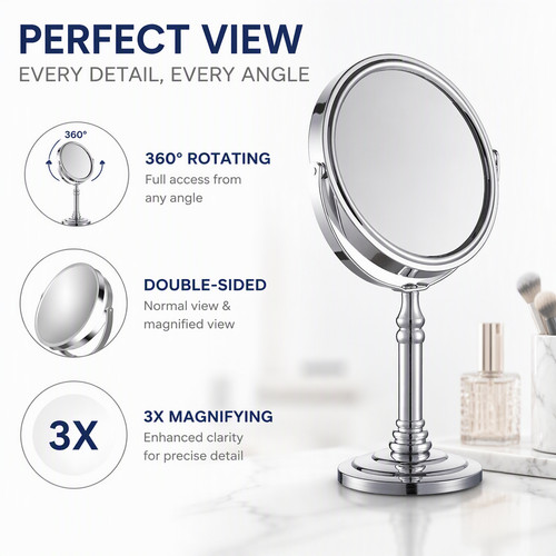 8in double side makeup mirror - makeup,