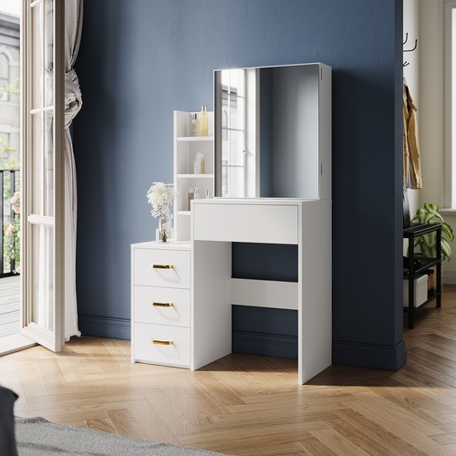 White dressing table with - white,